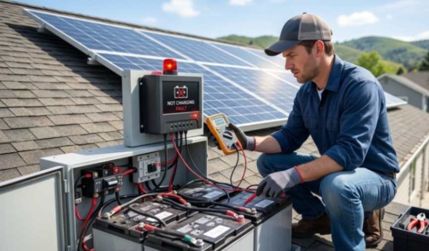 solar panel not charging battery